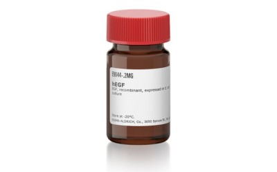 e9644 A small amber laboratory reagent bottle with a red screw cap is shown against a white background.