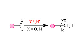 Difluoromethylation Introduction of a fluorine to a compound via difluoromethylation