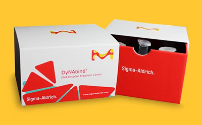 DyNAbind® DNA-Encoded Fragment Library Packaging for a DNA-encoded fragment library used in compound screening and lead discovery workflows.