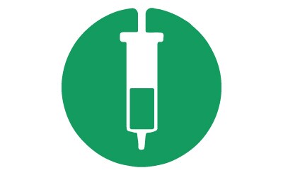 A green icon symbolizes sample preparation, representing a Solid Phase Extraction (SPE) syringe tube.