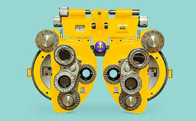 Opthalmic Raw Materials Provider Vibrant yellow manual refractor optical view tester represents MilliporeSigma as a high-quality raw materials provider to support the development and manufacturing of intraocular and contact lenses.