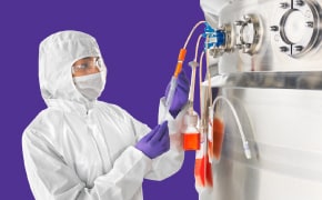 Operator Handling NovaSeptum<sup>®</sup> GO Sampling Systems An operator handling NovaSeptum GO sampling systems