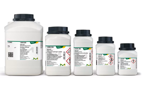 Five white bottles of Kjeldahl tablets in different pack sizes, displayed side by side with product labels and hazard information visible on the containers.