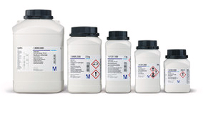 Metals The image displays a series of five white chemical containers with black caps, each adorned with labels and hazard symbols, arranged in ascending order of size against a stark white background.