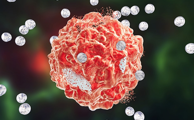 Destruction of a tumor cell by drug loaded nanoparticles Polymeric Microspheres & Nanoparticles