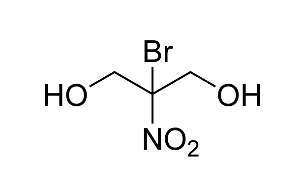 A chemical structure diagram of 2-Bromo-3-nitro-1,2-propanediol, illustrating a three-carbon chain with a bromine atom, a nitro group, and two hydroxyl groups.