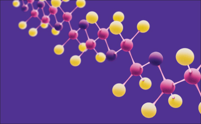 PEG molecule on purple background