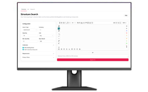 Small Molecule library design Desktop computer screen.