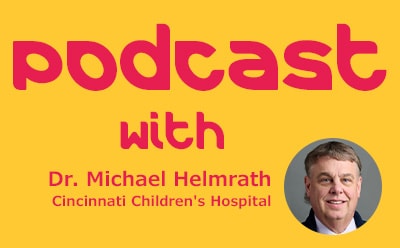 Podcast: Reprogramming adult stem cells for paediatric treatment Yellow background with title "Q&A with Shirley Meng, Liew Family Professor", in the right corner at the bottom a headshot of Shirley Meng