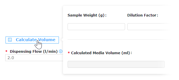 To help in determining the volume, especially for non-standard sample sizes, it is also possible to use the volume calculator.