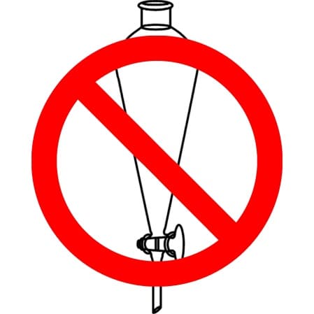 No sep funnels or liquid-liquid extraction!