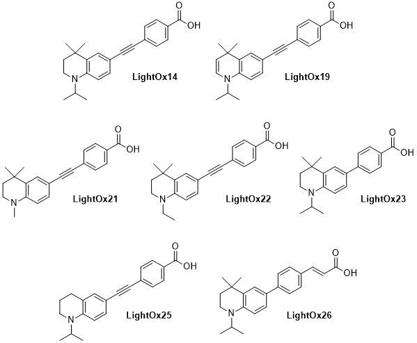Fluorescent Retinoid Probes Chemical structures of LightOx fluorescent retinoid probes.