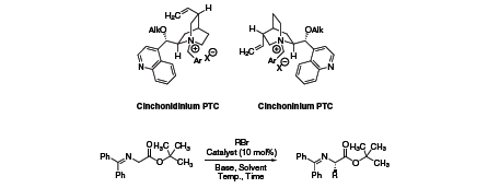 Cinchona Alkaloids 甘氨酸亚胺的烷基化反应