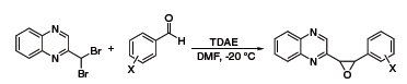 Epoxides from aldehydes and 2-(dibromomethyl)quinoxaline 方案3