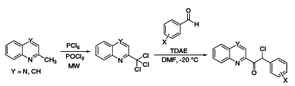 α-chloroketones from aldehydes and 2-(trichloromethyl)-substituted azaheterocycles 方案 4
