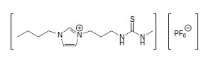Schematic of Thiourea derivatized Ionic Liquid Schematic of Thiourea derivatized Ionic Liquid