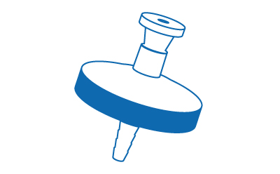 Cartoon image of a Millex syringe filter. Cartoon image of a Millex syringe filter.