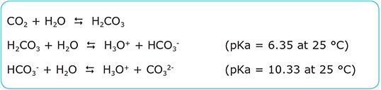 Absorption of carbon dioxide by ultrapure water