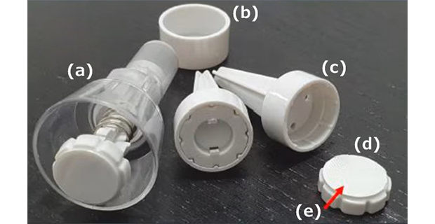 Microneedle spring applicator set with applicator, holder, and loading base for precise, consistent microneedle placement.