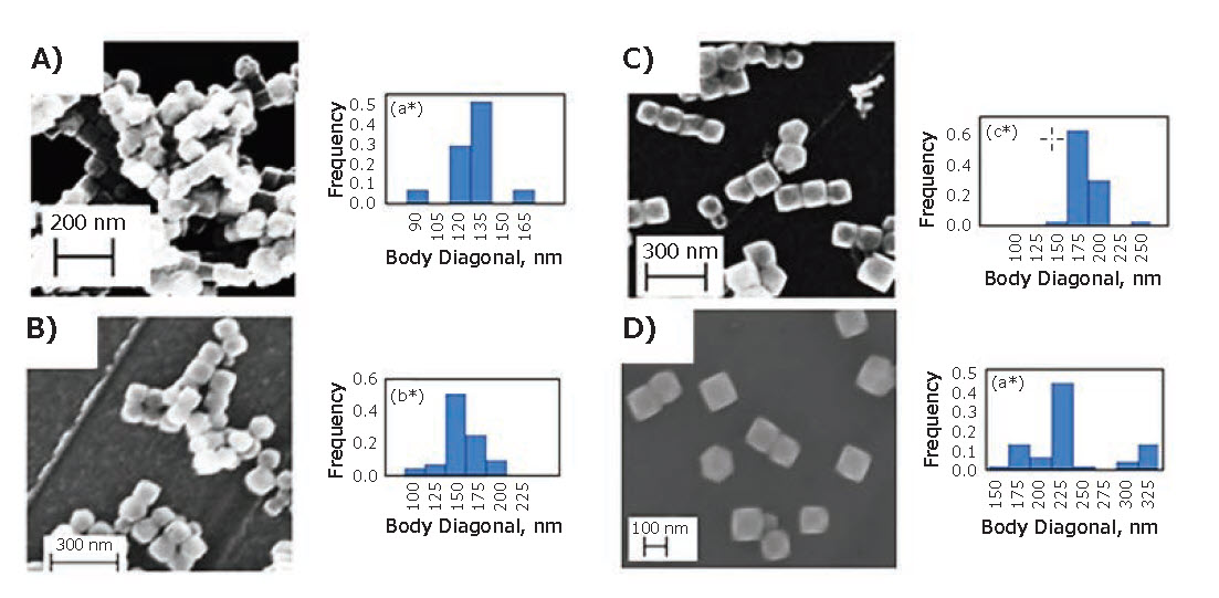 SEM images and respective size distribution SEM images and respective size distribution