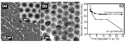 TEM images of synthesized 8 nm/2.5 nm
