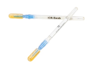 ICR Swab for Environmental Monitoring Two crossed ICR swabs with a sterile tip.