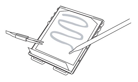 Fold top portion of flow matrix over the membrane and add NFDM blocking buffer Fold top portion of flow matrix over the membrane and add NFDM blocking buffer