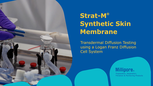 Demo Video: Strat-M<sup>®</sup> Transdermal Diffusion Membrane Testing using a Logan Franz Diffusion Cell System Demo Video: Strat-M<sup>®</sup> Transdermal Diffusion Membrane Testing using a Logan Franz Diffusion Cell System