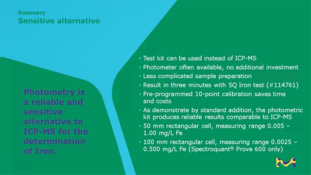 <p>Drinking Water Monitoring and Ultra-Sensitive Measurement of Iron in Water</p>
Drinking Water Monitoring and Ultra-Sensitive Measurement of Iron in Water