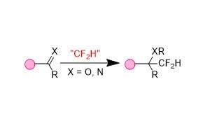 Introduction of a fluorine to a compound via difluoromethylation