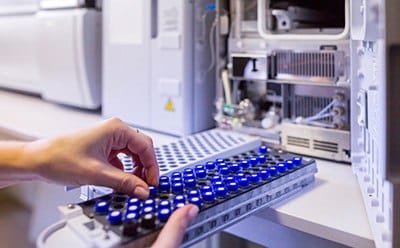 Tray of samples for LCMS analysis