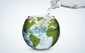Drinking water earth glass