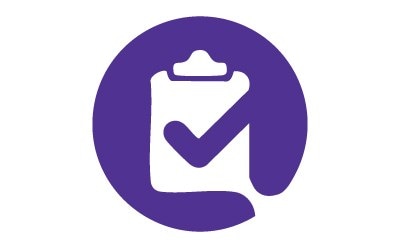 A purple circle with a clipboard and checkmark, symbolizing compliance with global regulations.