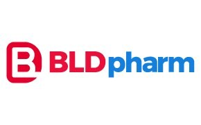 BLDpharm logo consists of a bold red 'B' and blue 'pharm,' symbolizing strength and trust in pharmaceutical supplies. 