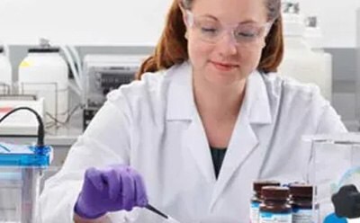 Scientist working on protein analysis