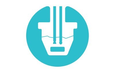 Karl Fischer Technique A bright turquoise circular icon featuring a white graphic of a laboratory titration vessel commonly used in Karl Fischer titration. The vessel has a wide top with three narrow vertical tubes entering it from above, symbolizing reagent and sample inlets along with a sensor or electrode. Inside the vessel, a wavy horizontal line represents the liquid level, indicating the presence of the titration medium. A rectangular shape at the bottom of the vessel likely symbolizes a stirrer or an electrode.
