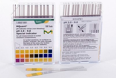 pH tests in turbid and colored solutions