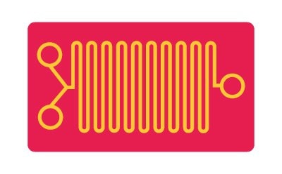 NanoFabTx™ microfluidic chip Illustrated NanoFabTX™ microfluidic chip to synthesize micro and nanoparticles, lipid nanoparticles, and liposomes for drug delivery.