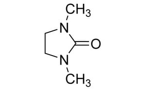 1,3-Dimethyl-2-imidazolidinone 的化学结构图，展示了一个含有两个氮原子的五元环和连接到咪唑烷酮结构上的两个甲基。