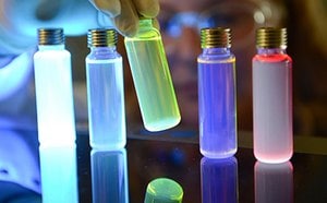 Vials of OLED material