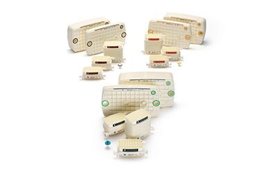 Viresolve® Barrier capsules and Viresolve® Pro Devices used to assure viral safety in cell culture media and downstream processing. It appears to be a collection of vintage computer peripherals and components.