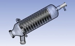 蓝色背景上的 Aldrich® 蒸发器冷凝器 "A