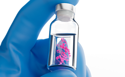 Single Vial Protein Stabilizers Vial filled with protein structures