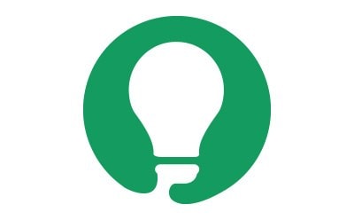 Lightbulb icon representing sustainability through energy savings