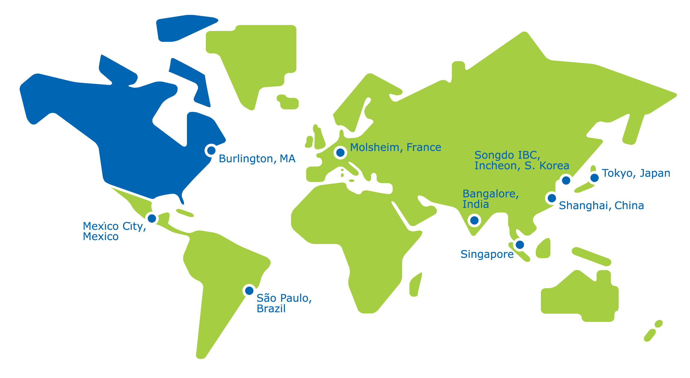 Map of M Lab Collaboration Centers for bioprocess optimization