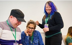 Members of the Beyond Benign team displaying the GCTLC platform to students.