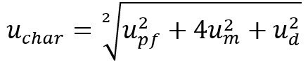 Uncertainty calculation for the certified concentration of a CRM including homogeneity and stability terms.