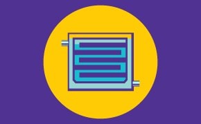 Illustration of filtration unit with layered media removing fine particles and microorganisms from water