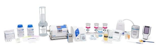 Range of microbial water testing instruments, filtration units, media, and accessories for detection and analysis of microorganisms