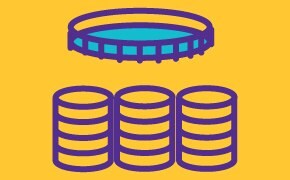 Icon depicting quaternary wastewater treatment for removal of trace contaminants such as micropollutants and PFAS from treated water.